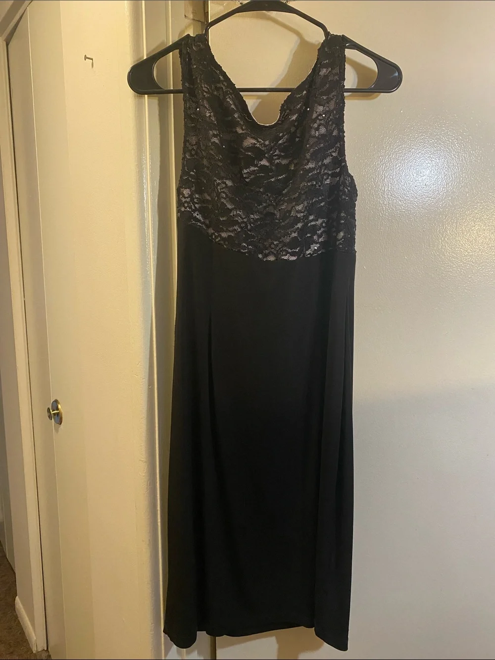 Dress Barn Black Lace Bodice Midi Dress